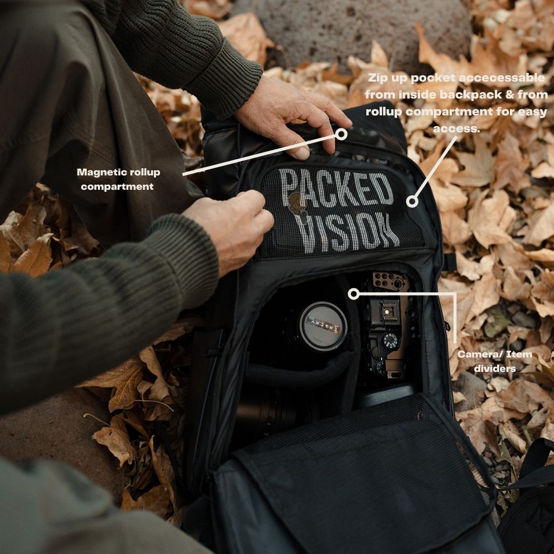 Camera Backpack with built in water bladder – Packed Vision