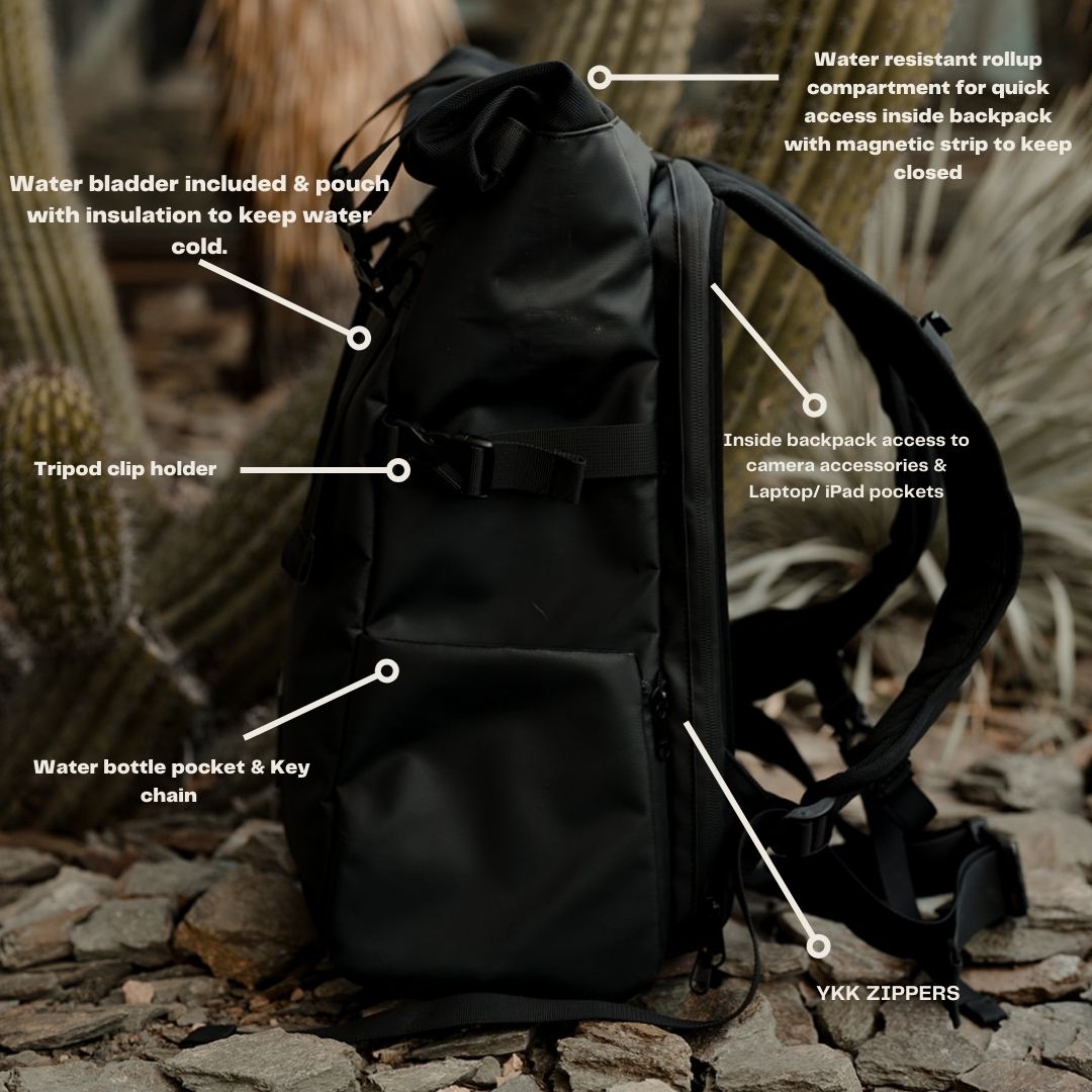Camera Backpack with built in water bladder – Packed Vision